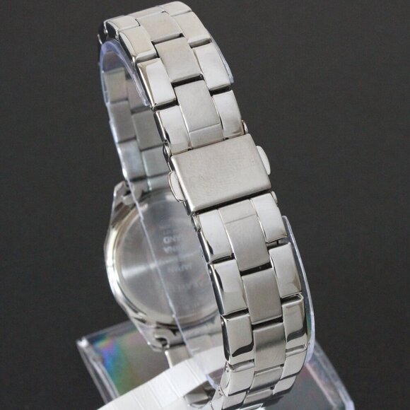 Caravelle Ladies Dress Watch By Bulova Black Sunray Dial 48 Crystal Bezel 28mm - Picture 11 of 12